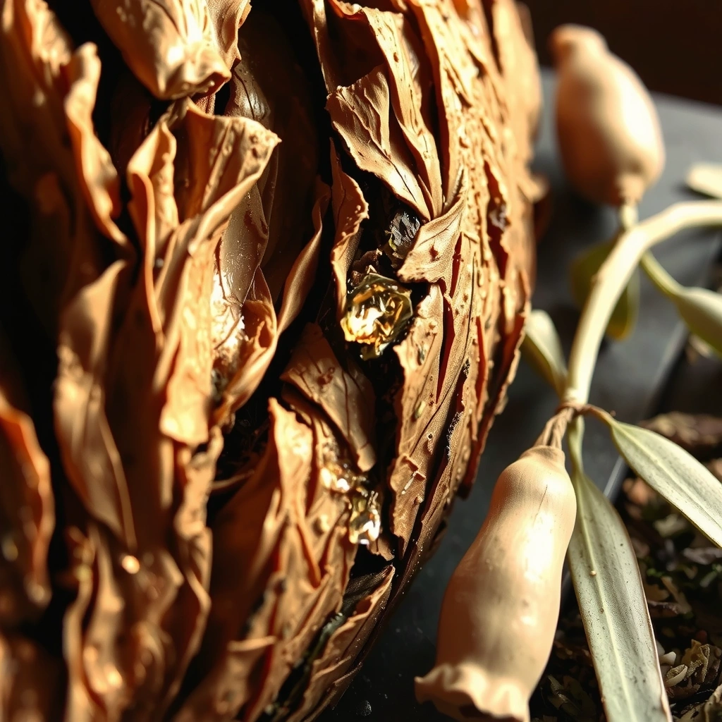 Textur einer Olivenrinde